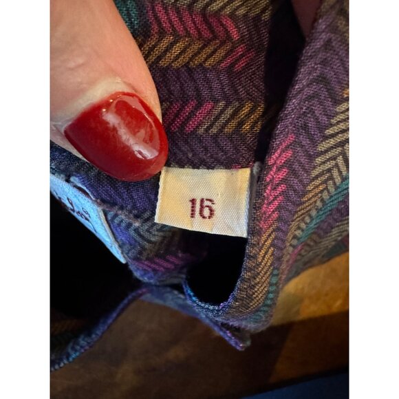 Diane Von Furstenberg Shirt Women 16 Purple‎ Paisley Retro Vintage Button Down - Picture 10 of 10